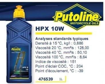 Huile fourche HPX 10W 1L PUTOLINE