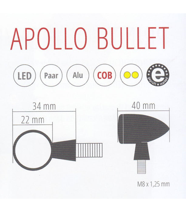 Clignotant custom LED HIGHSIDER Apollo Bullet