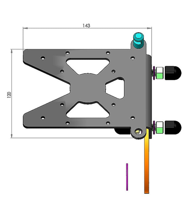 Support de plaque latéral Kawasaki 650 Vulcan S