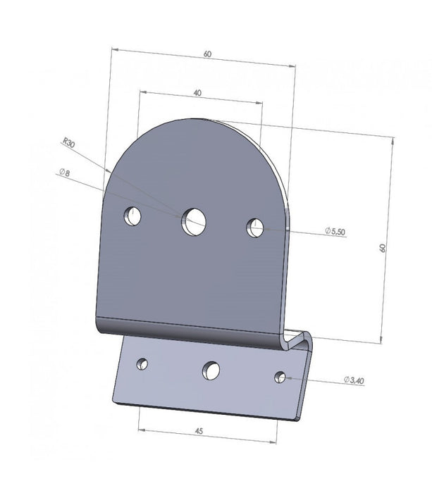 Support de feu stop pour support de plaque latéral