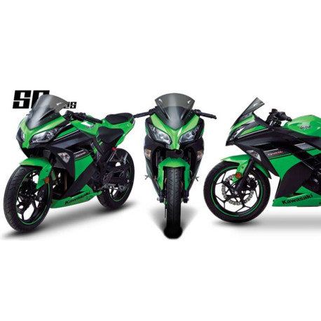 Bulle coloree pour Kawasaki Ninja 250R et 300R VERT FLUORESCENT