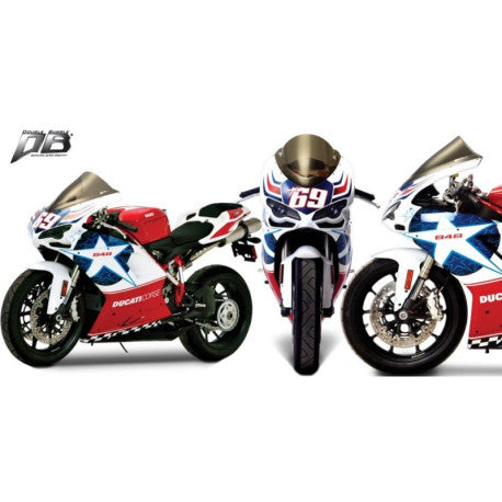Bulle double courbure coloree pour Ducati 1098 - S - R- BAYLISS Tricolore - 848 AMBRE