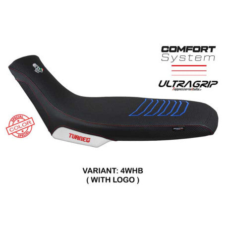 HOUSSE DE SELLE COMPATIBLE APRILIA TUAREG 660 (21-22) MODÈLE BORAS CONFORT, BLEU