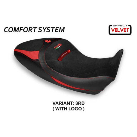 HOUSSE DE SELLE COMPATIBLE  DUCATI DIAVEL 1260 S (19-22) MODÈLE COSTANZA 1 VELVE