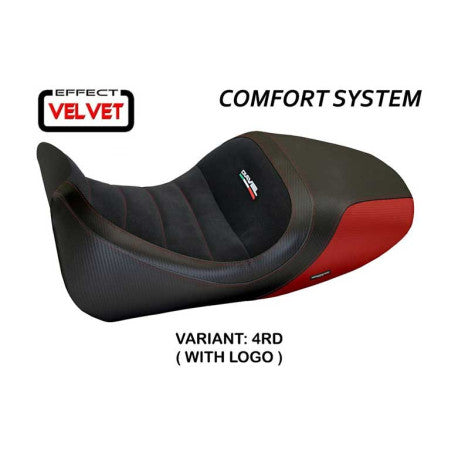 HOUSSE DE SELLE COMPATIBLE  DUCATI DIAVEL (14-18) MODÈLE IMOLA 1 VELVET