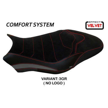 HOUSSE DE SELLE COMPATIBLE  DUCATI MONSTER 821/1200 (17-20) MODÈLE OVADA 2 VELVE
