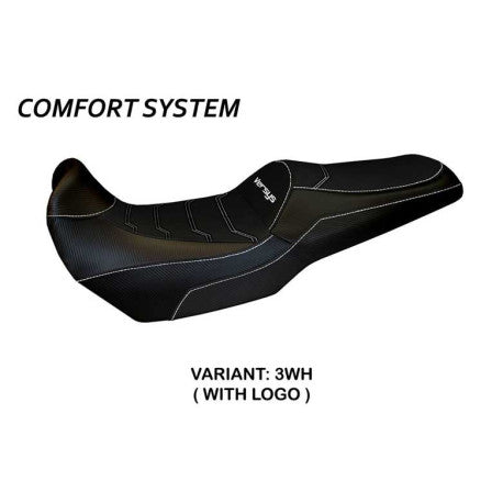 HOUSSE DE SELLE COMPATIBLE  KAWASAKI VERSYS 1000 (19-22) MODÈLE MALAY TOTAL BLAC