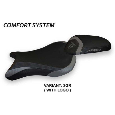 HOUSSE DE SELLE COMPATIBLE TRIUMPH STREET TRIPLE (17-22) MODÈLE MOLINA 1