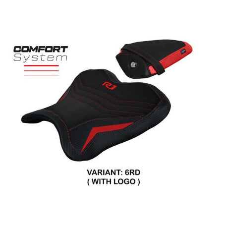 HOUSSE DE SELLE COMPATIBLE YAMAHA R1 (15-22) MODÈLE KAGRAN ULTRAGRIP, NOIR, AVEC