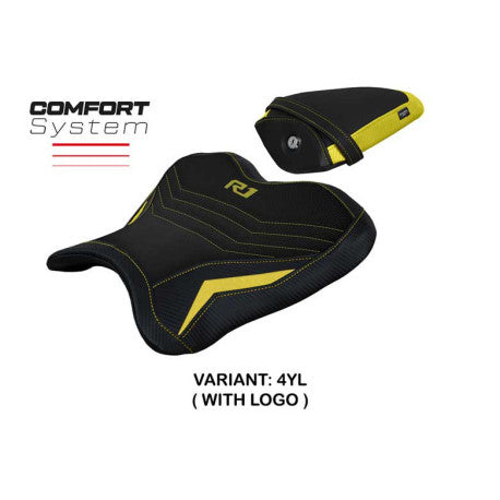 HOUSSE DE SELLE COMPATIBLE YAMAHA R1 (15-22) MODÈLE KAGRAN ULTRAGRIP, NOIR, AVEC