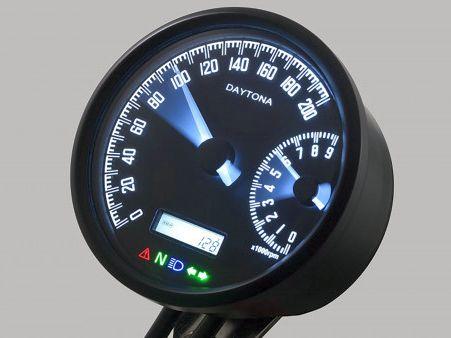 Compteur vitesse noir 200 KMH Velona 48 MM - DAYTONA / Electricite /  Tableau de bord / Compteur
