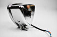 Triangular Motorcycle Headlight with White Glass and Chrome Casing (847427731513)