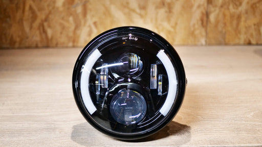 Optique Full LED Moto - Rond 5.75 50W 5000Lms 5500K - Noir - XENLED - Type  origine LED - 1057B Phare moto - France-Xenon