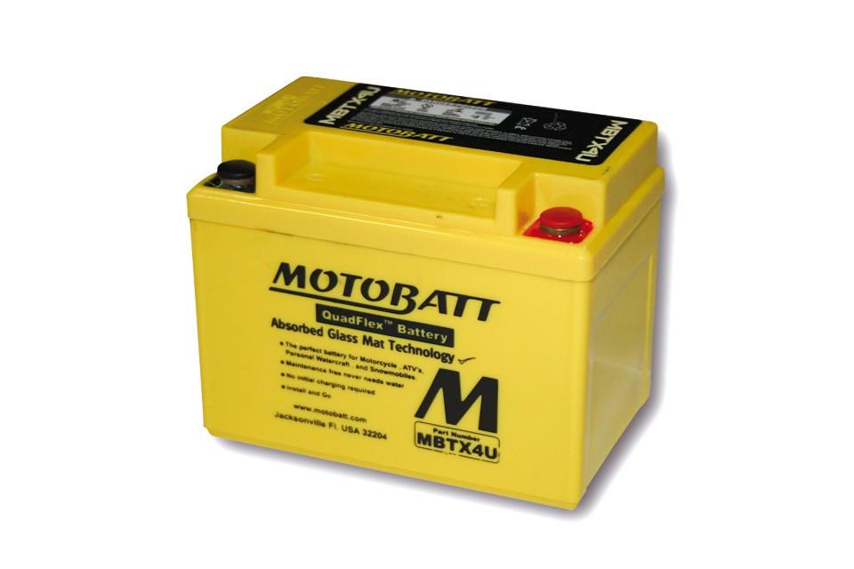 Batterie 12V 4AH MOTOBATT MBTX4U (2 poles)