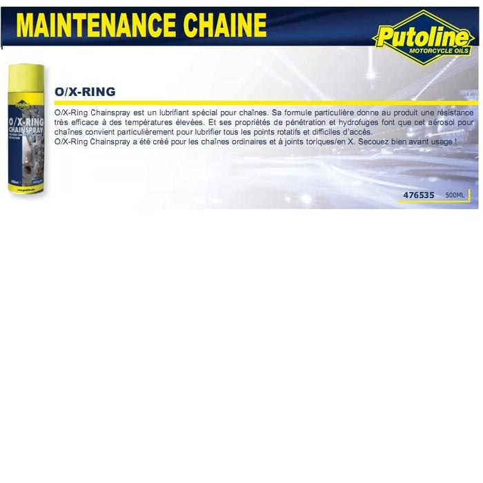 Graisse chaine O/X Ring (aerosol) 500ML PUTOLINE