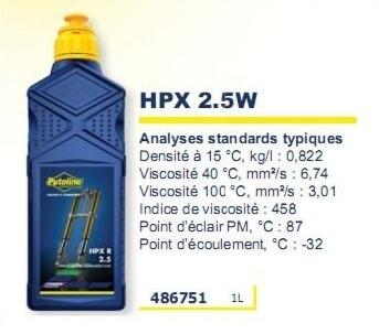 Huile fourche HPX 2.5W 1L PUTOLINE