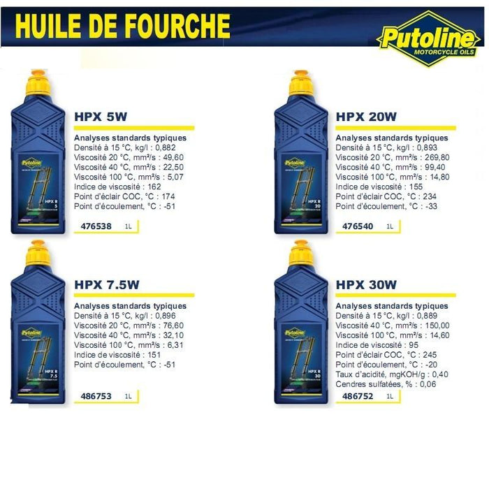 Huile fourche HPX 7.5W 1L PUTOLINE